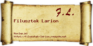 Filusztek Larion névjegykártya