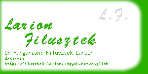 larion filusztek business card